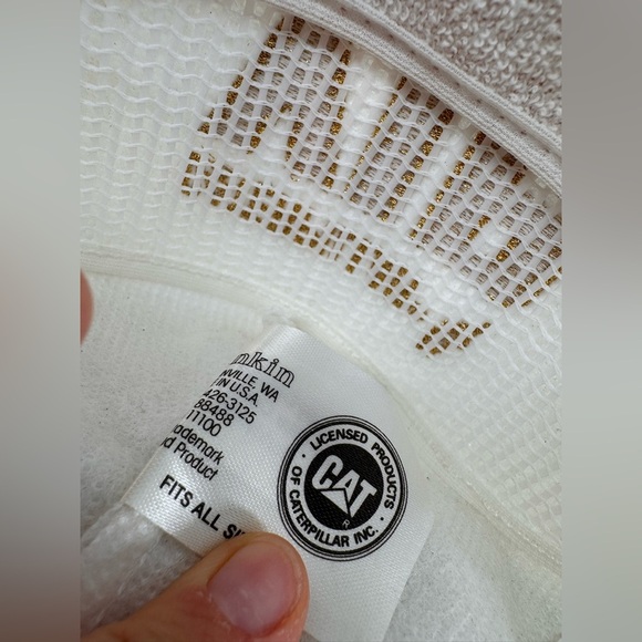 Vintage Trucker Hat Cap Gold Embroidered USA Captain 80s 90s CAT Caterpillar VIP - Picture 6 of 7